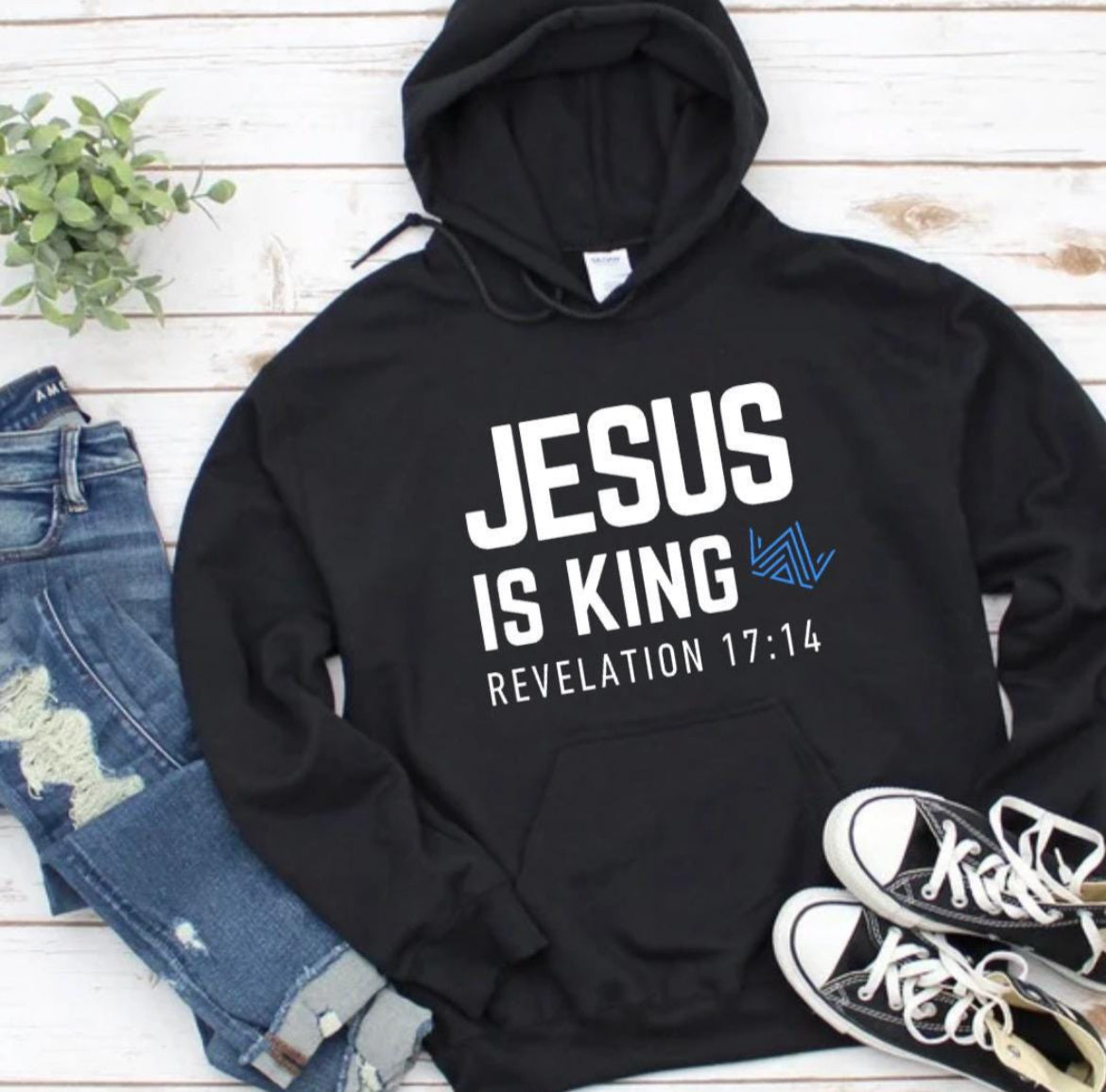 Jesus is King Sweatshirt for Men & Women - Christian Hoodie from Revelation 17 - Faith-Based Religious Apparel - Cozy and Stylish