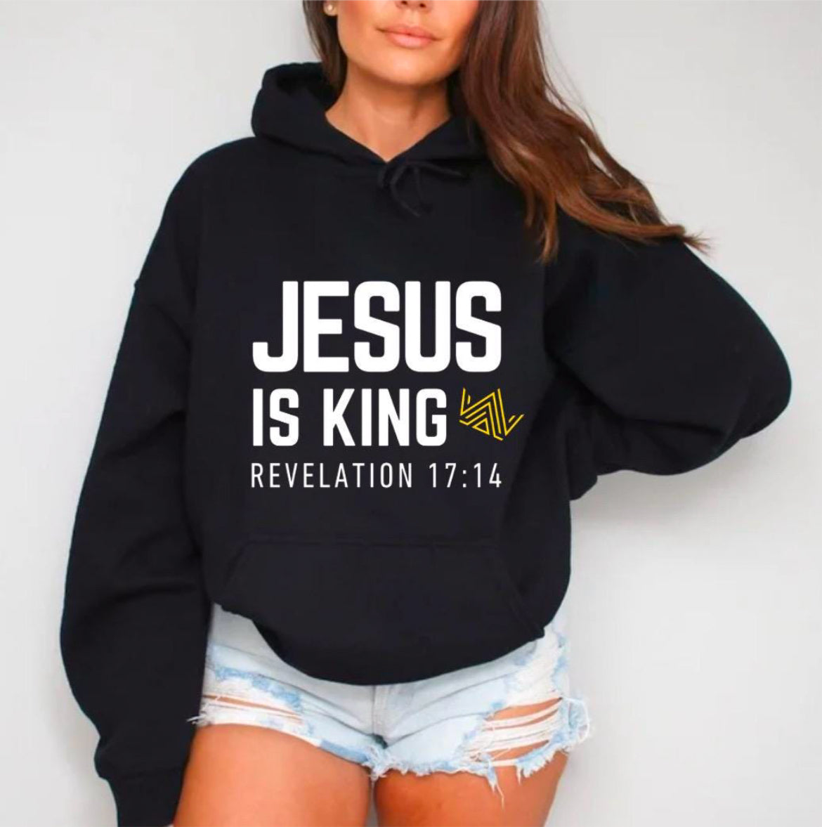Jesus is King Sweatshirt for Men & Women - Christian Hoodie from Revelation 17 - Faith-Based Religious Apparel - Cozy and Stylish