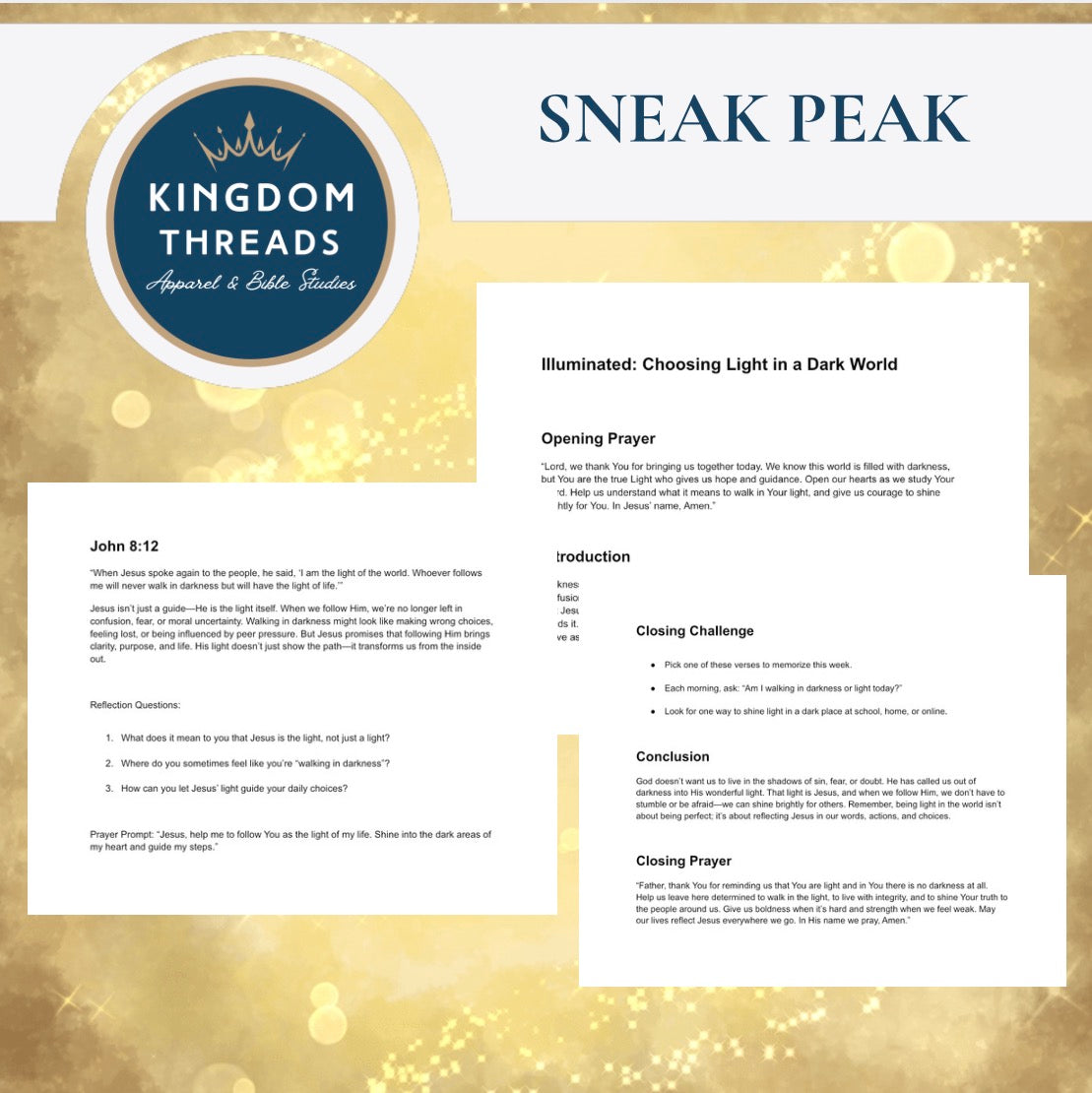 Illuminated: Choosing Light in a Dark World Teen Bible Study - Printable Bible Study - Group Devotional - Digital Files