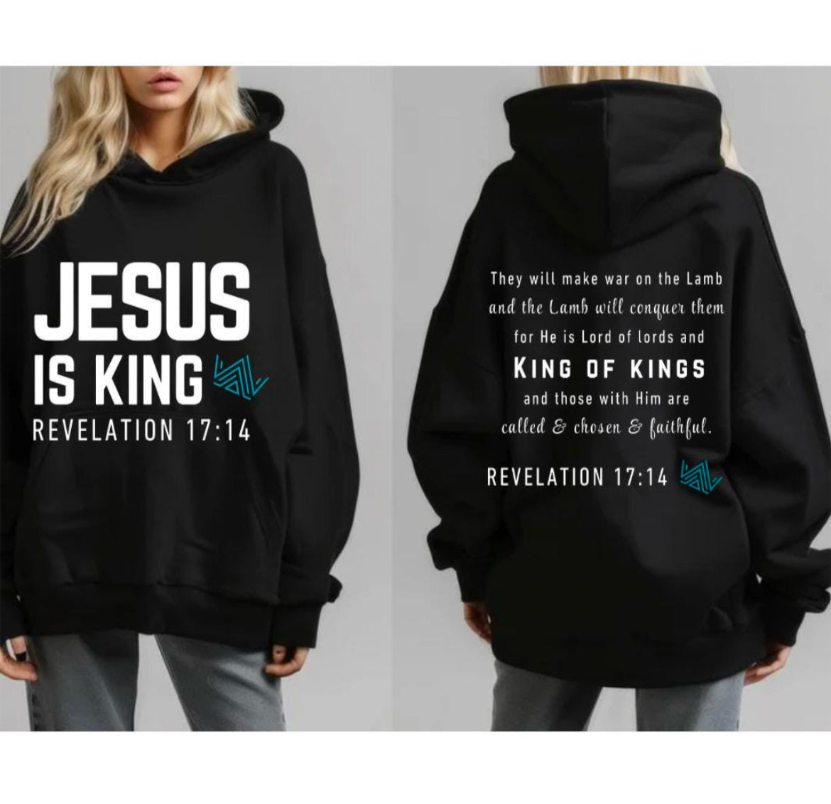 Jesus is King Sweatshirt for Men & Women - Christian Hoodie from Revelation 17 - Faith-Based Religious Apparel - Cozy and Stylish