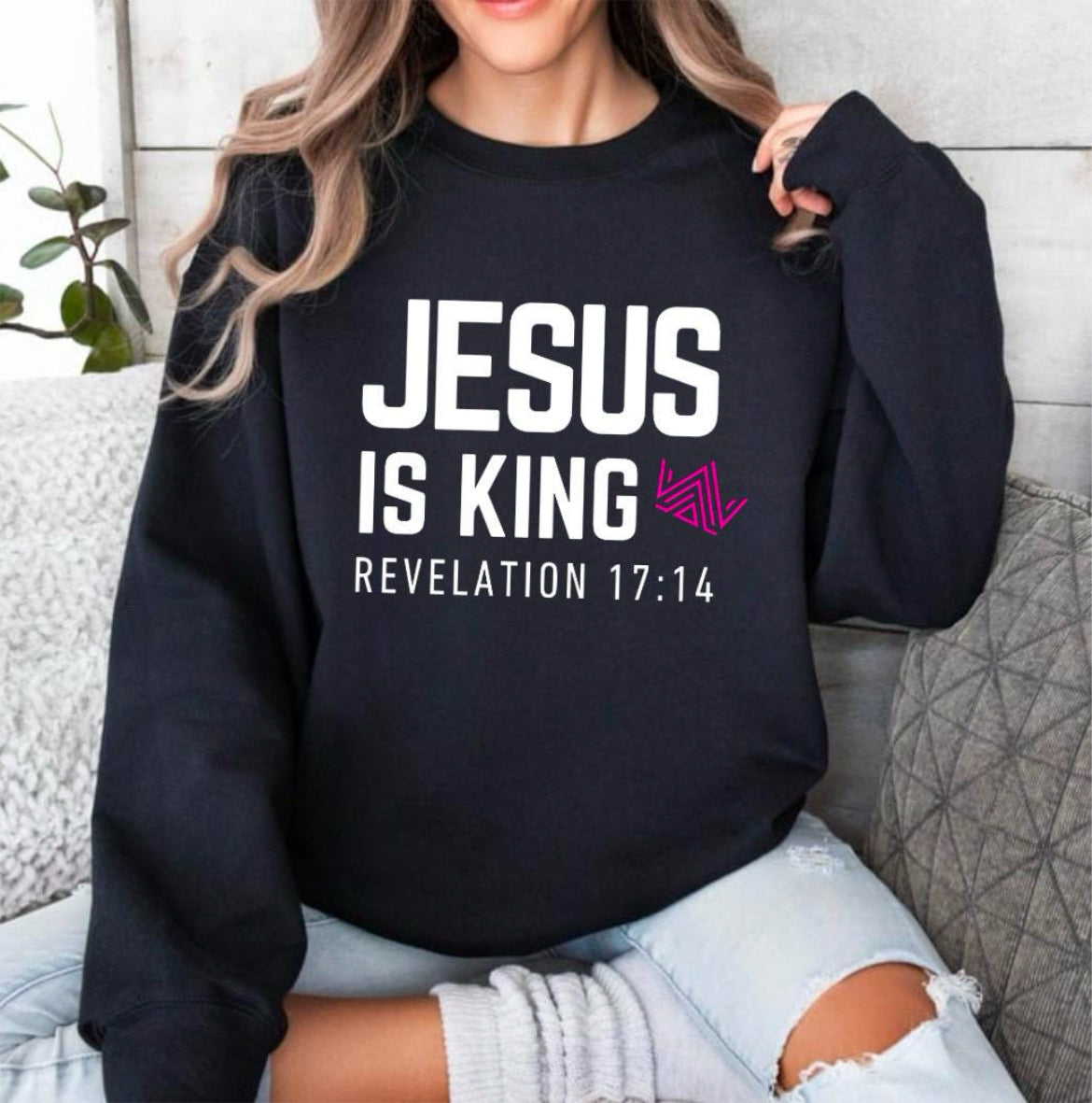 Jesus is King Sweatshirt for Men & Women - Christian Hoodie from Revelation 17 - Faith-Based Religious Apparel - Cozy and Stylish