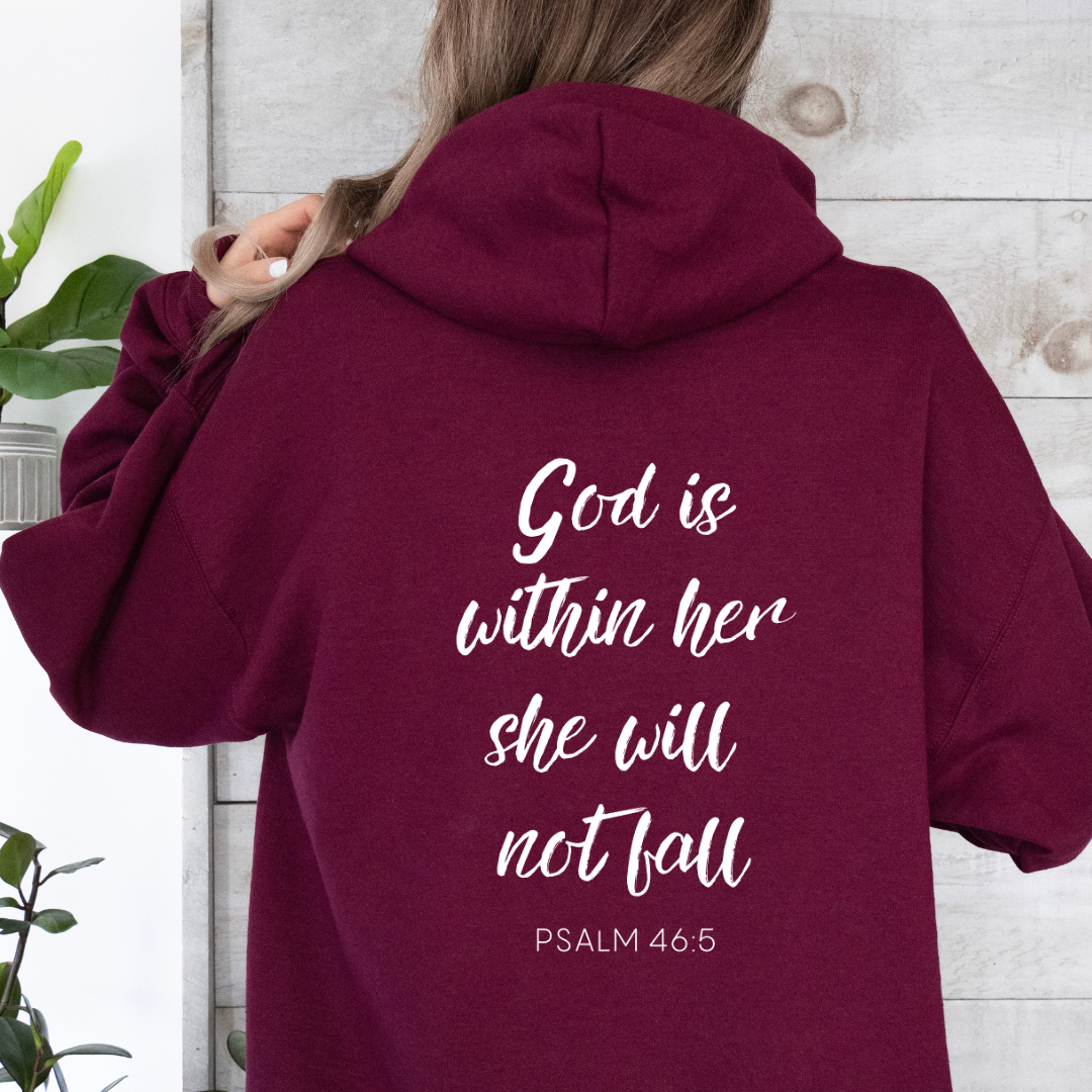 Psalm 46 5 Hoodie - God is Within Her She Will Not Fall Crewneck - Inspirational Christian Hoodie