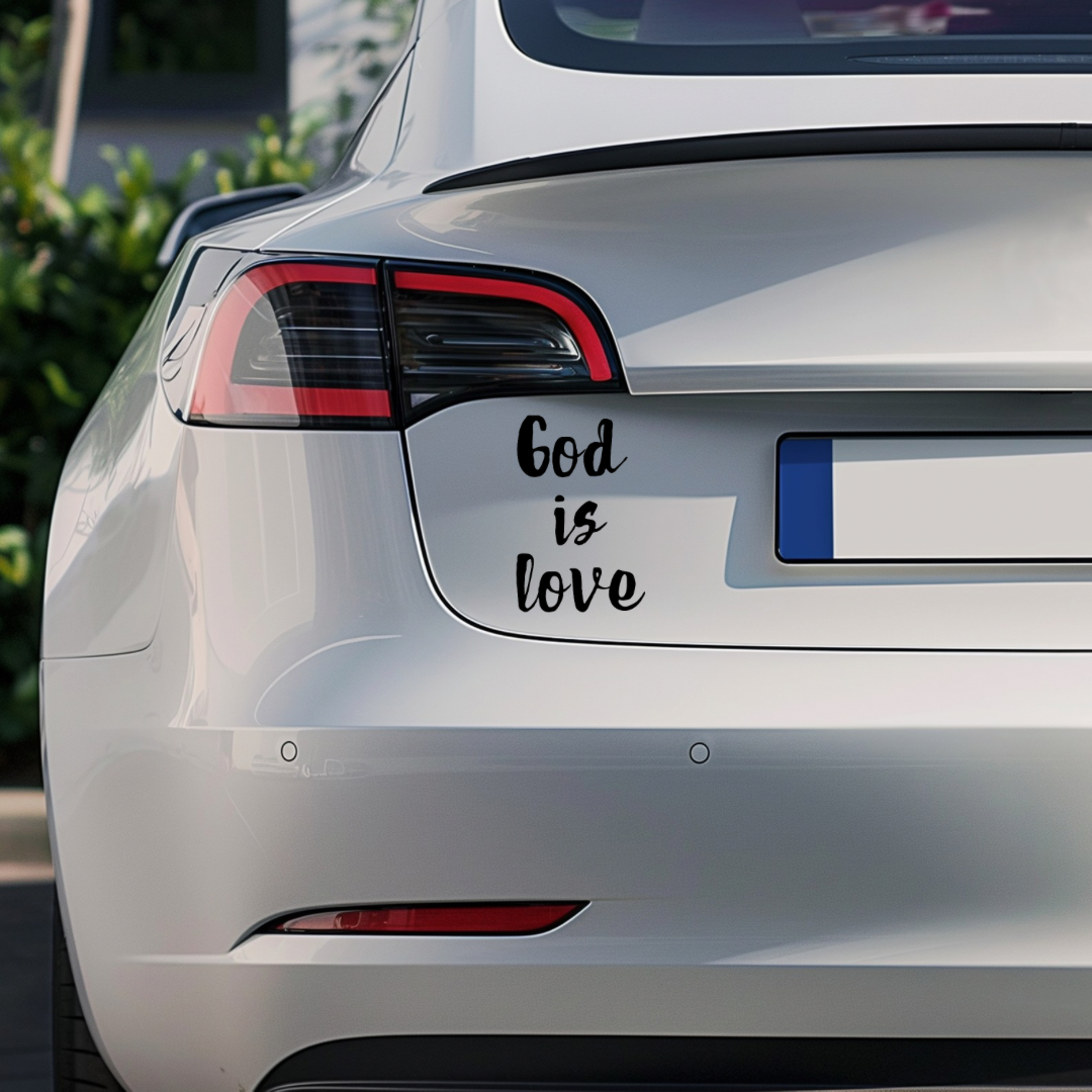God is love Christian bumper sticker.