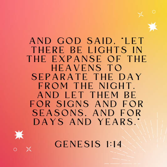 Genesis 1:14 bible verse image.