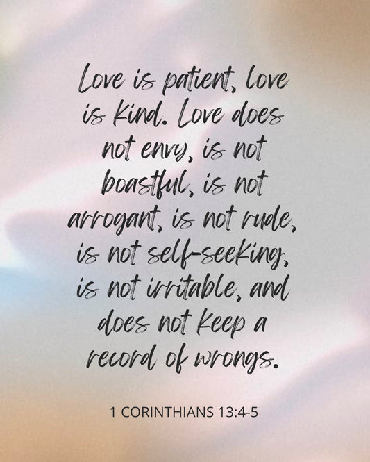 1 Corinthians 13:4-5 Bible Verse Image