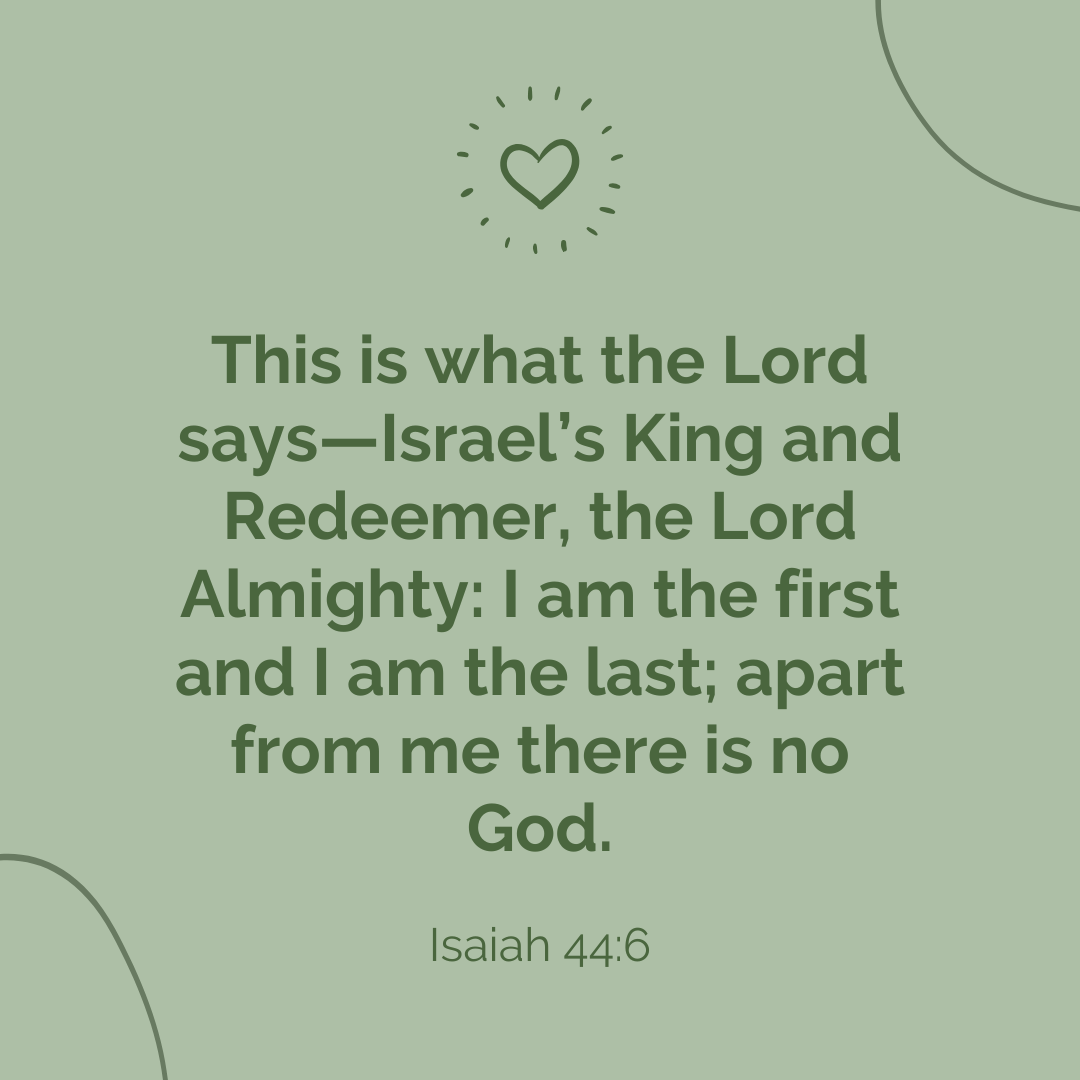Isaiah 44:6 Bible Verse Image. Alpha and Omega. 