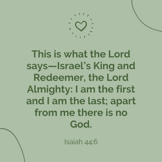 Isaiah 44:6 Bible Verse Image. Alpha and Omega. 