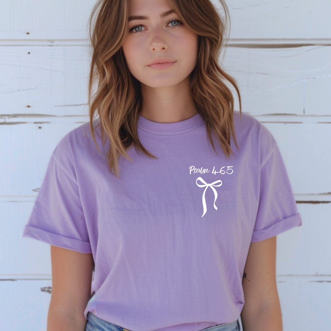 Psalm 46:5 Tee - God is Within Her Crewneck T Shirt - Inspirational Christian Top for Women, Motivational Gift, Faith-Based Apparel