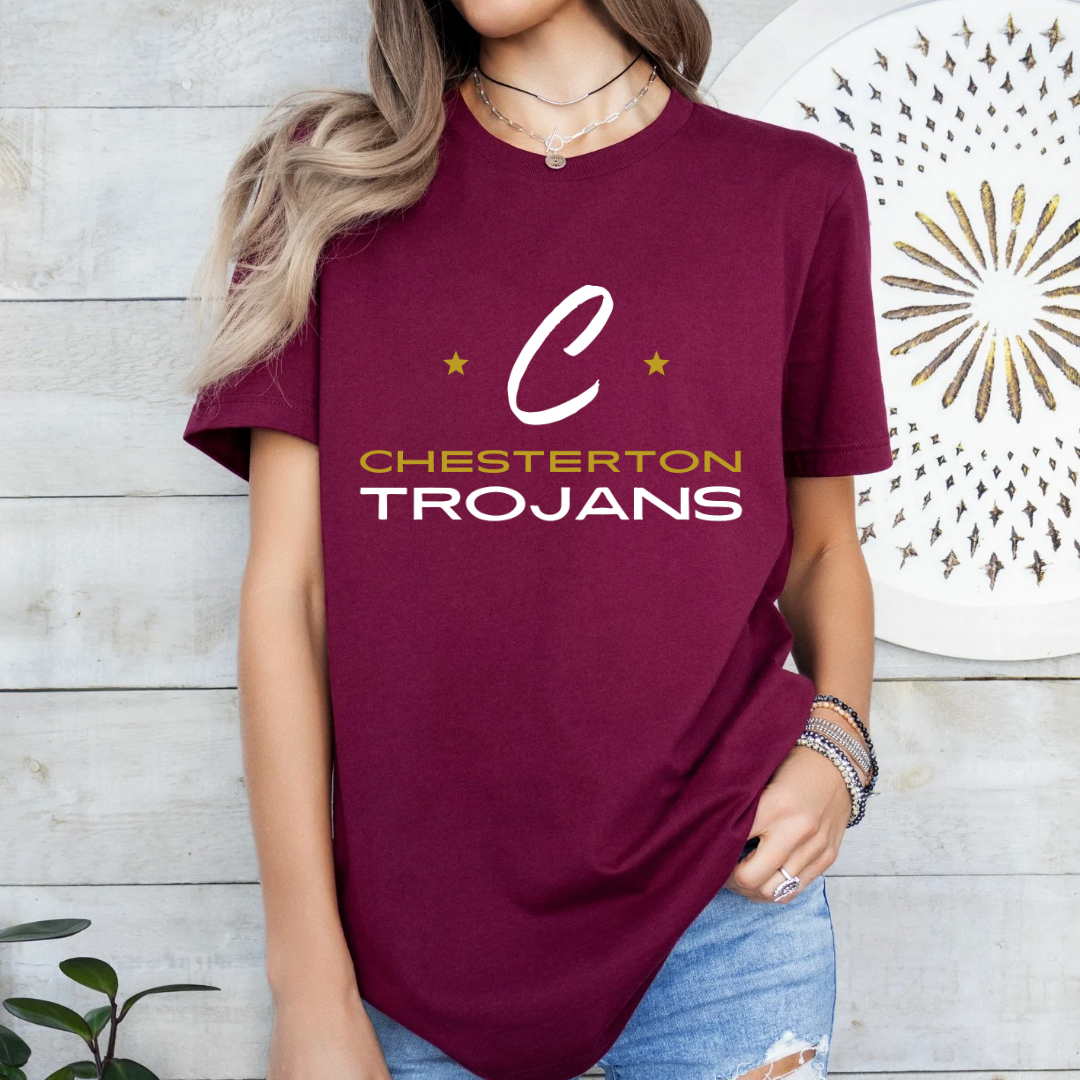 Trojan's "C" T-Shirt, Team Shirt for Students & Parents, Perfect Sports Gift for Fans - Kingdom Threads by Amy