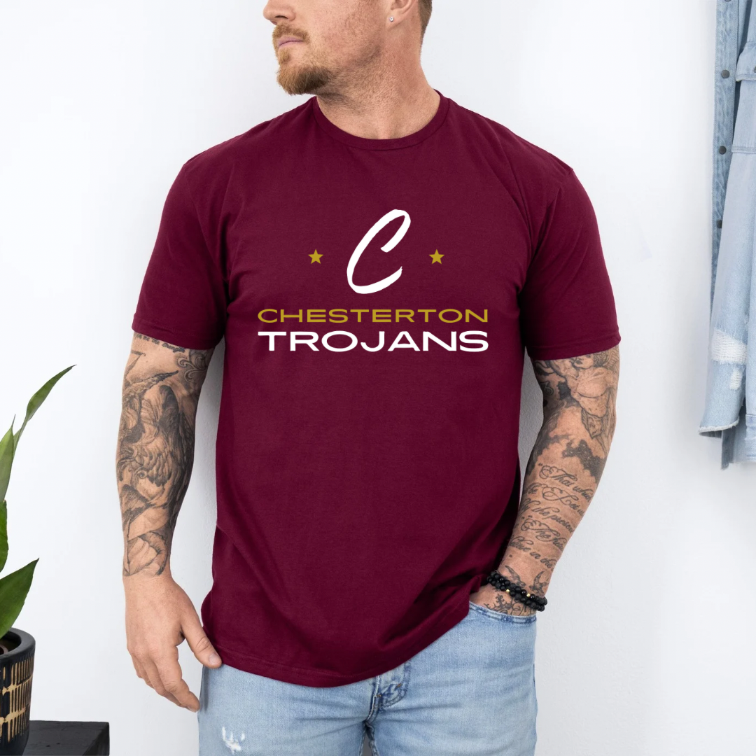 Trojan's "C" T-Shirt, Team Shirt for Students & Parents, Perfect Sports Gift for Fans - Kingdom Threads by Amy