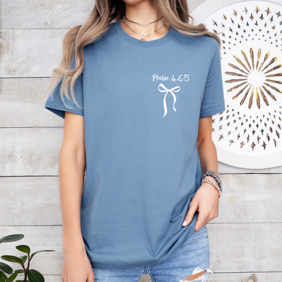 Psalm 46:5 Tee - God is Within Her Crewneck T Shirt - Inspirational Christian Top for Women, Motivational Gift, Faith-Based Apparel
