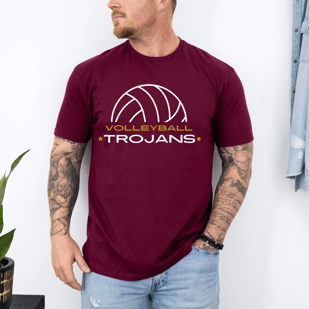 Trojans Volleyball T-Shirt, Customizable Team Shirt for Students & Parents, Perfect Sports Gift for Fans - Kingdom Threads by Amy