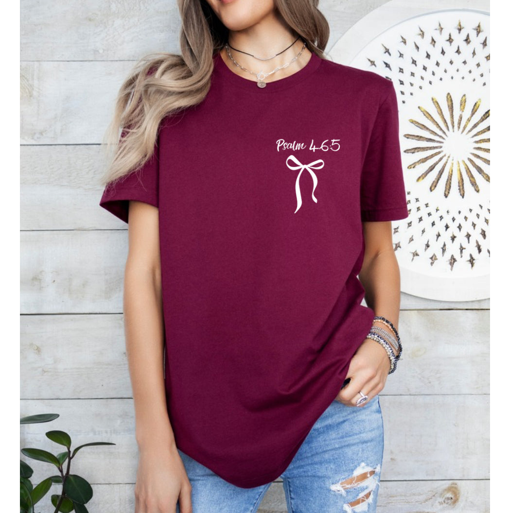 Psalm 46:5 Tee - God is Within Her Crewneck T Shirt - Inspirational Christian Top for Women, Motivational Gift, Faith-Based Apparel