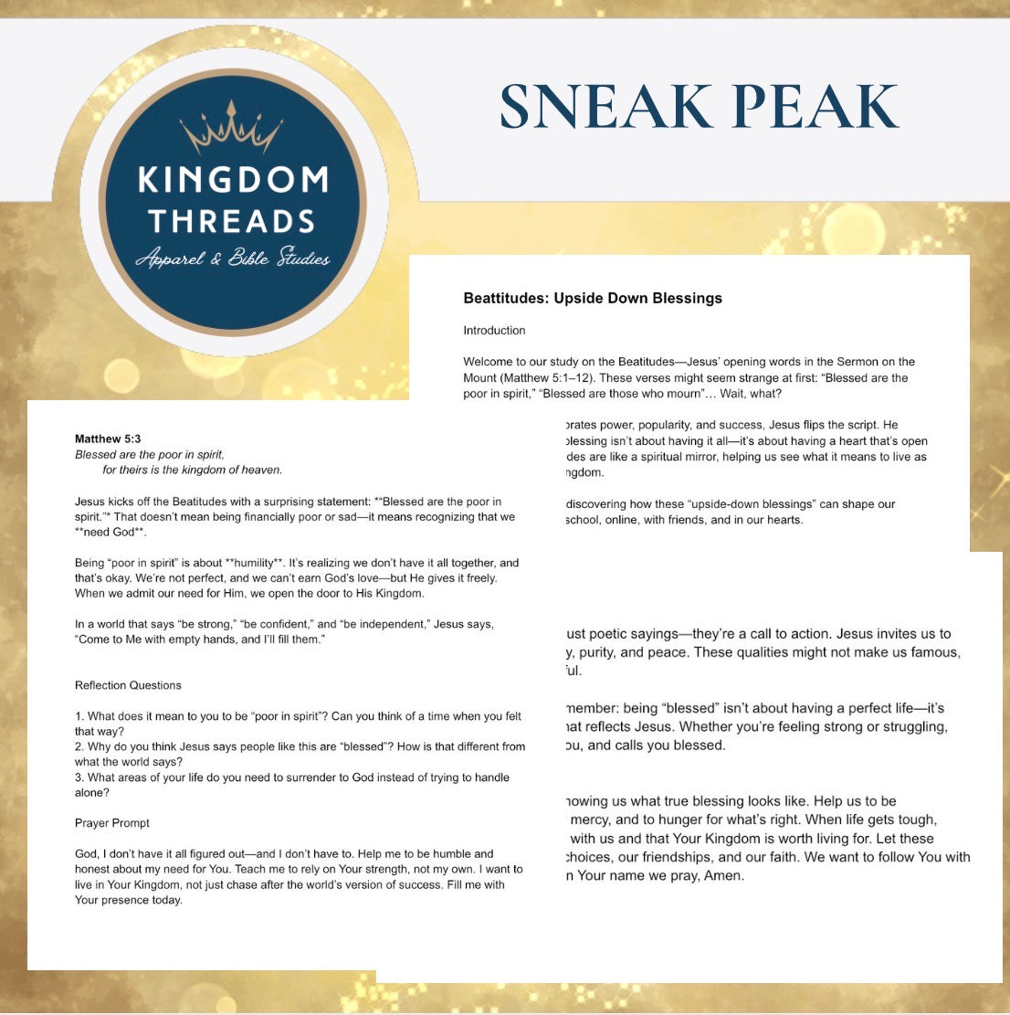 Beattitudes: Upside Down Blessings Teen Bible Study - Printable Bible Study - Group Devotional - Digital Files