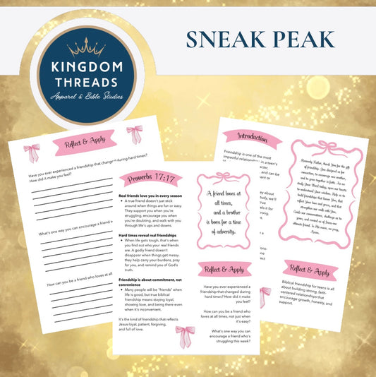 Friendship Printable Bible Study for Teen Girls - Digital Bible Study Lessons