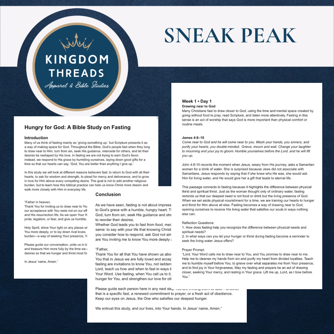 Fasting: Hungry for God - A 5 Week Fasting Bible Study for Men and Women - Printable Digital Guide