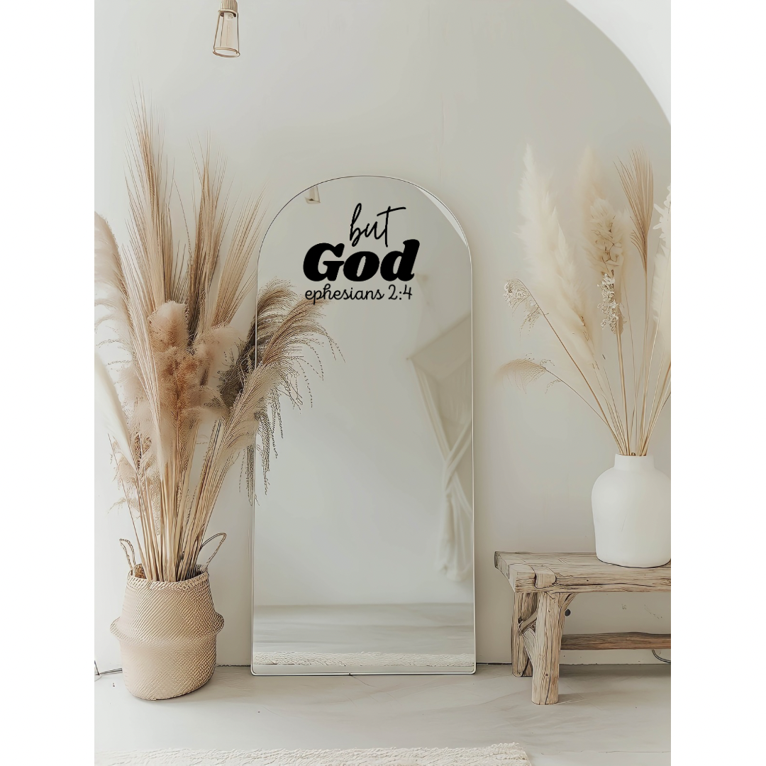 But God Quote - Ephesians 2 4 Car Decal - Christian Faith Sticker, Inspirational Quote for Vehicle Window and Bumper Decor - Kingdom Threads by Amy