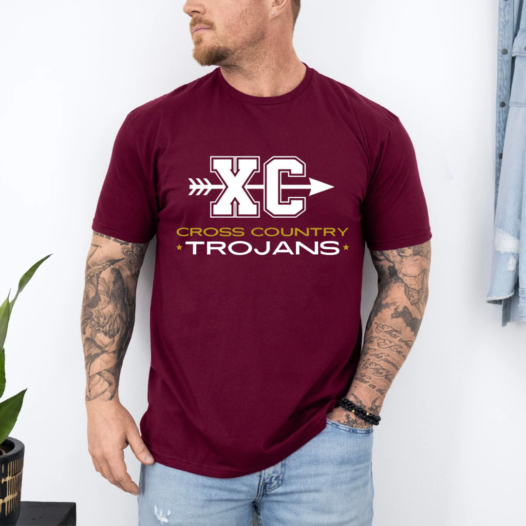 Trojans Cross Country T-Shirt, Customizable Team Shirt for Students & Parents, Perfect Sports Gift for Fans - Kingdom Threads by Amy