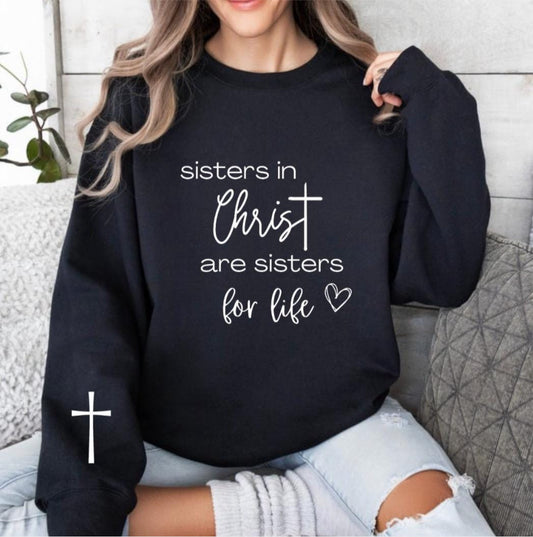 Sisters in Christ Hoodie for Women, Christian Crewneck Sweatshirt, Inspirational Gift for Faith & Friendship, Cozy Wear - Kingdom Threads by Amy