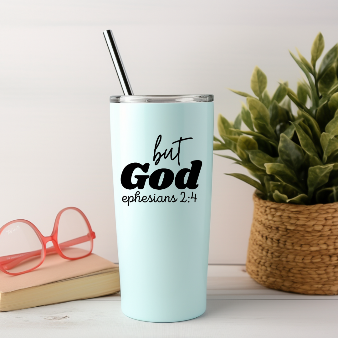 But God Quote - Ephesians 2 4 Car Decal - Christian Faith Sticker, Inspirational Quote for Vehicle Window and Bumper Decor - Kingdom Threads by Amy