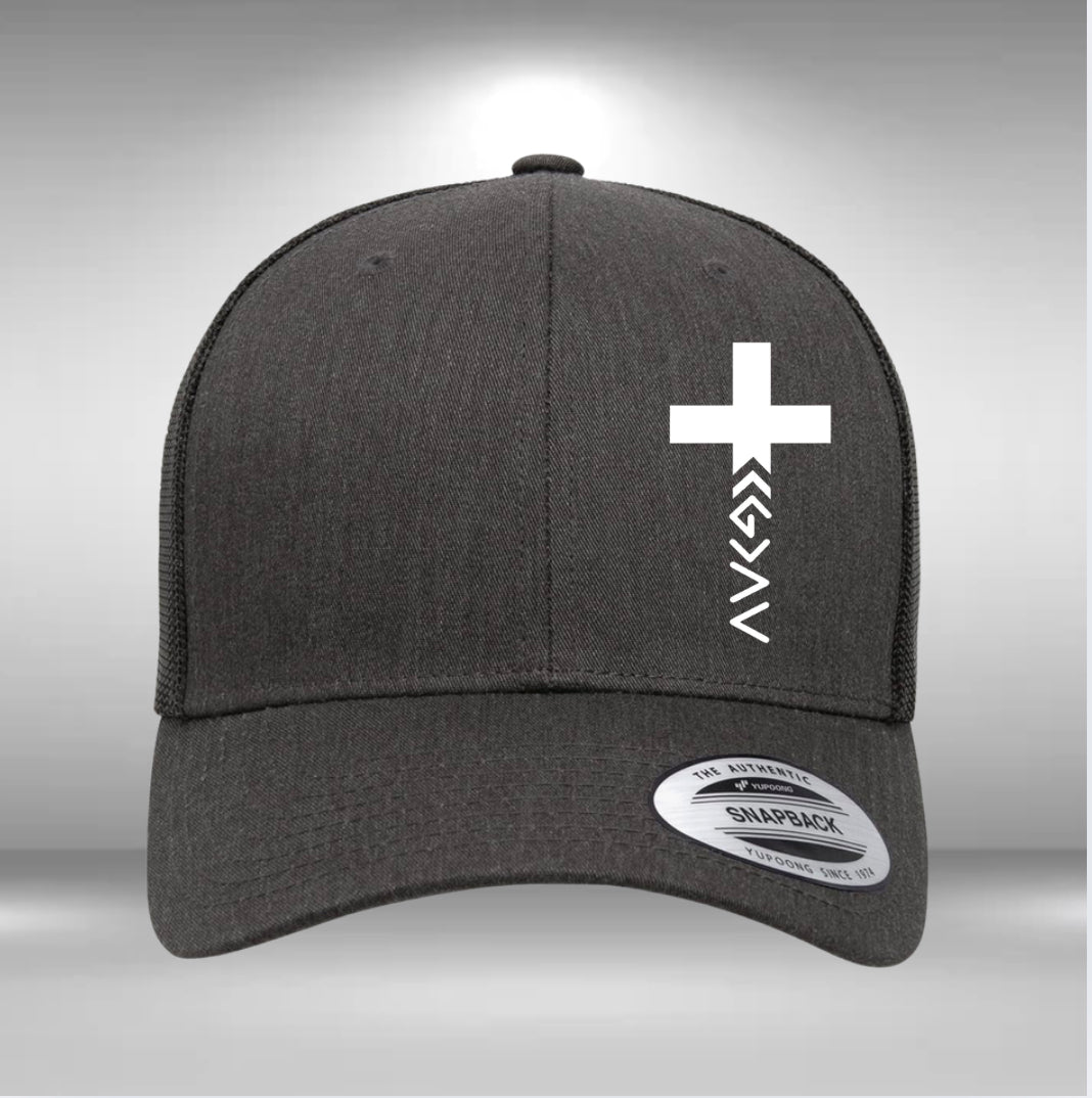 God is Greater Hat - God is Greater Symbol SnapBack - Christian Trucker Hat - Faith Apparel