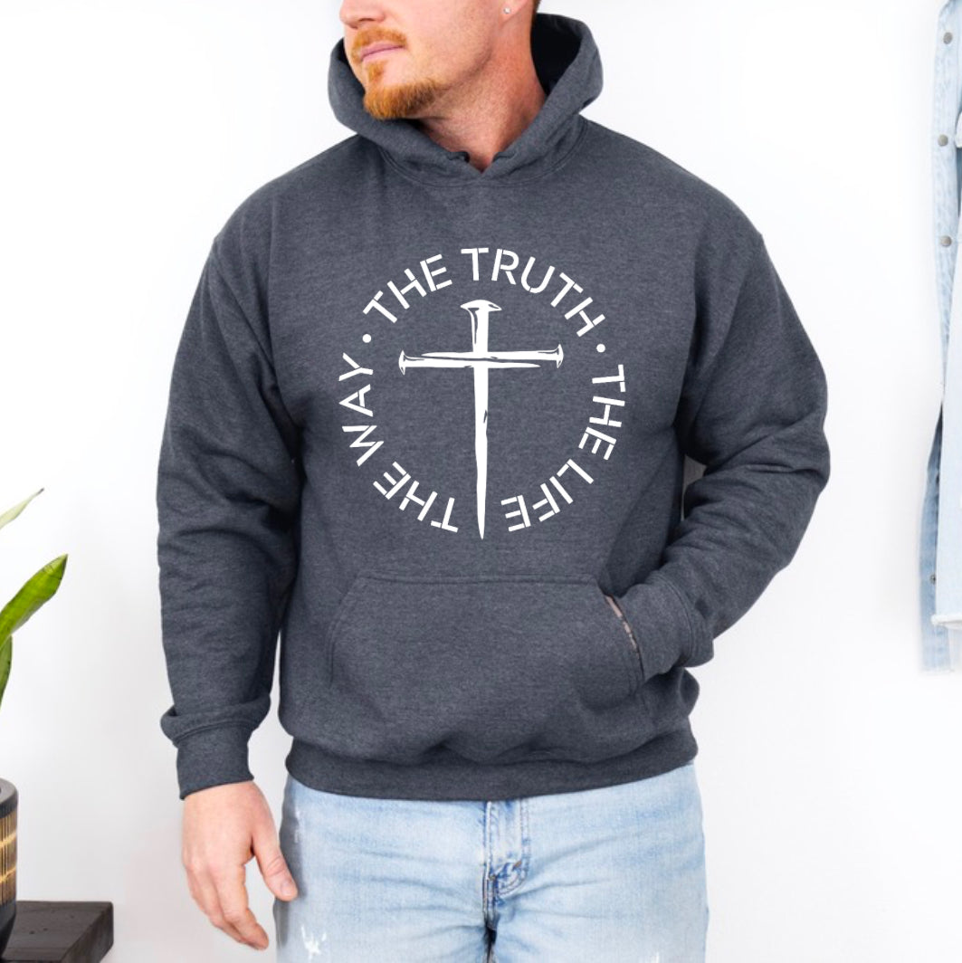 The Way, Truth and Life Hoodie for Christian Men - Cozy Faithful Sweatshirt for Inspiration and Comfort