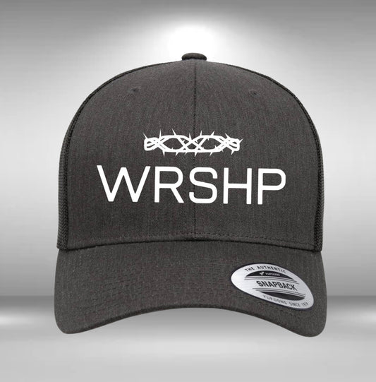 WRSHP Hat - Crown of Thorns Symbol SnapBack - Christian Trucker Hat - Worship Faith Apparel