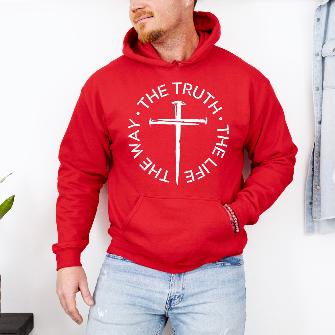 The Way, Truth and Life Hoodie for Christian Men - Cozy Faithful Sweatshirt for Inspiration and Comfort