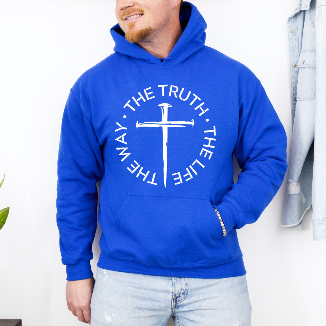 The Way, Truth and Life Hoodie for Christian Men - Cozy Faithful Sweatshirt for Inspiration and Comfort