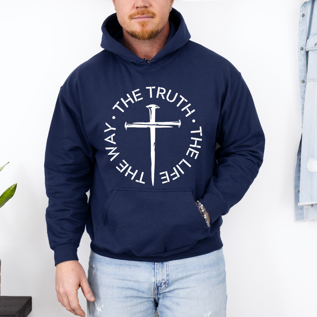 The Way, Truth and Life Hoodie for Christian Men - Cozy Faithful Sweatshirt for Inspiration and Comfort