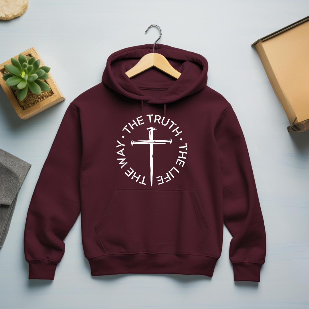 The Way, Truth and Life Hoodie for Christian Men - Cozy Faithful Sweatshirt for Inspiration and Comfort