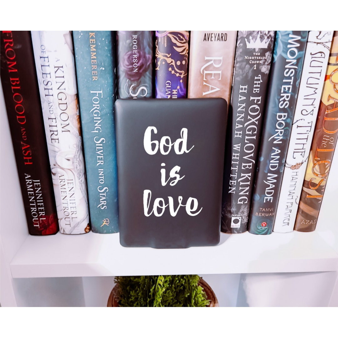 God is love Christian Kindle or eReader sticker 