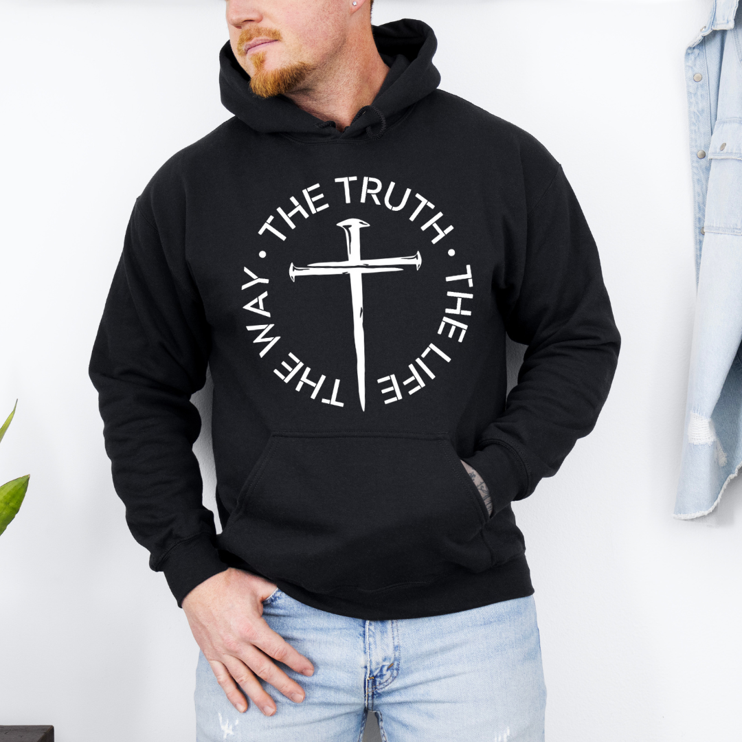 The Way, Truth and Life Hoodie for Christian Men - Cozy Faithful Sweatshirt for Inspiration and Comfort